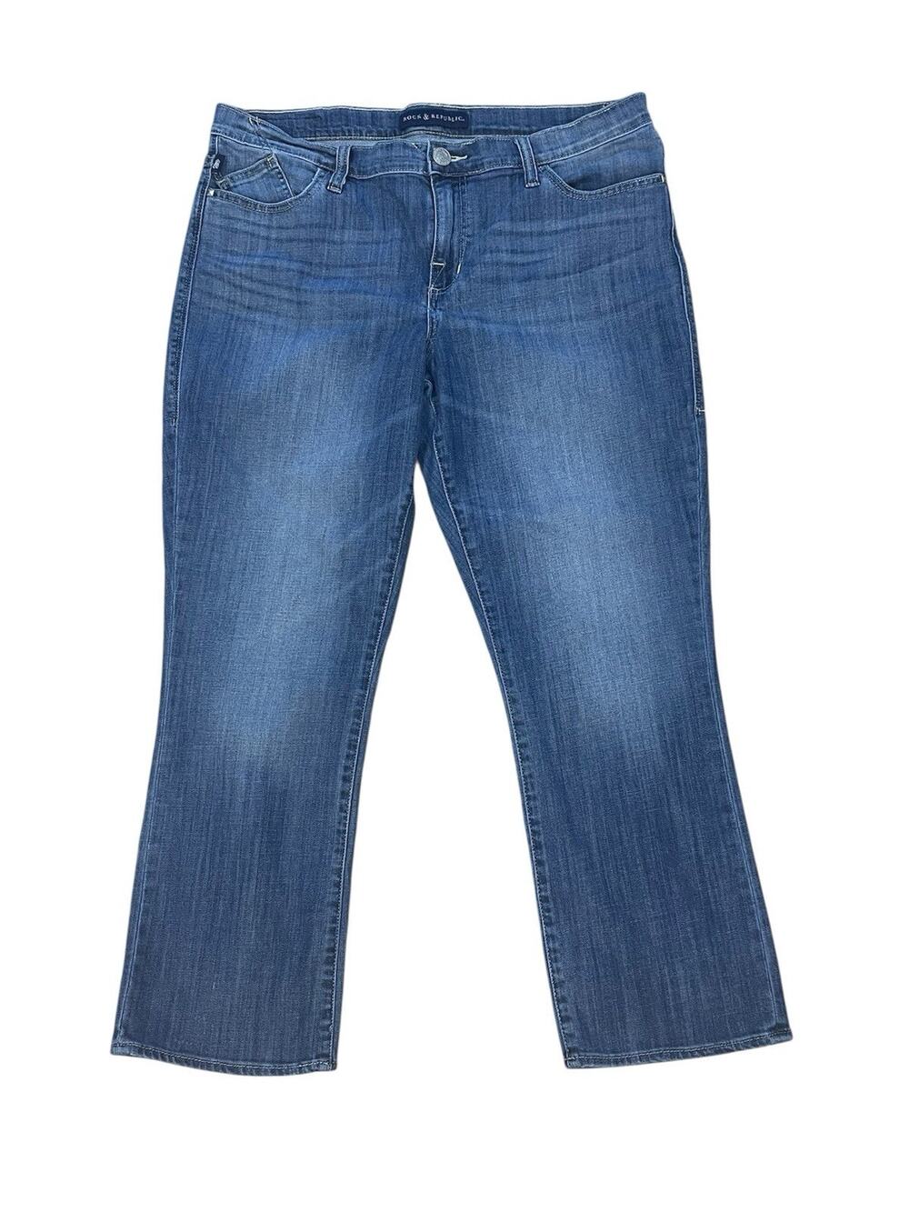 Rock & Republic Capri Jeans Kendall Size 16 Back Flap Pockets Stretch Cropped